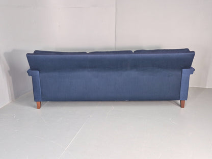 Vintage 3 Seater Sofa Mid Century Danish Dark Blue Wool Retro 1960s  EB12230