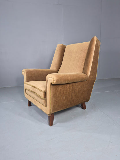 Vintage Mid Century Lounge Chair Danish Design 1960s Retro High Back EB12681