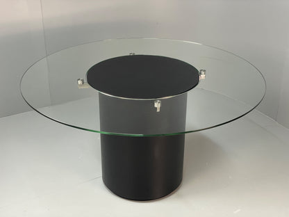 Circular Glass Dining Table By BoConcept Lazy Suzan Black Ash Modern EB12883