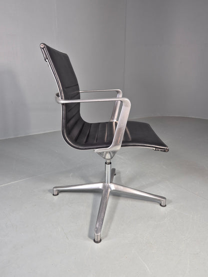Vintage ICF Eames Style Office Chair Leather and Aluminium EB12243