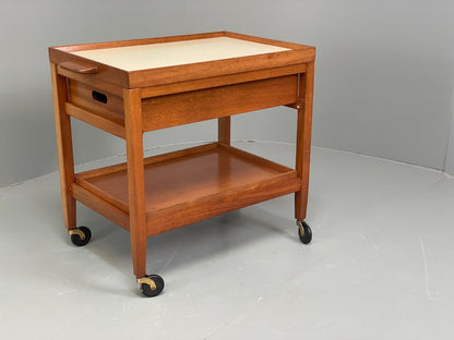 Vintage 1960s Serving Trolley Danish Formica Top Retro Adjustable EB11694 MWOO