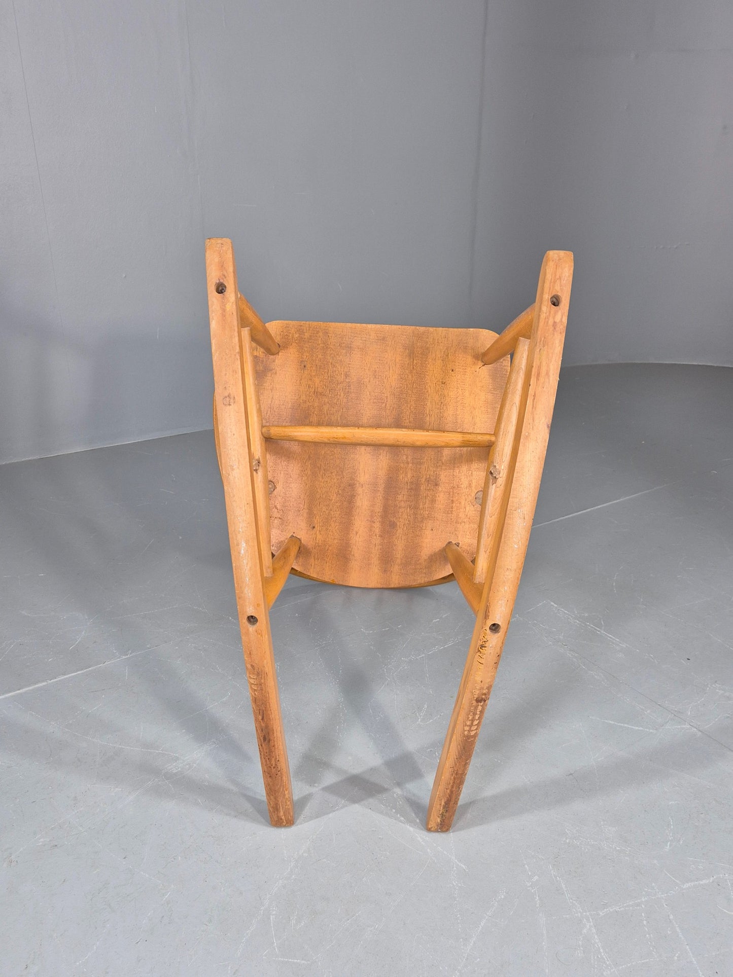 Vintage Ercol Rocker Blonde Wood Blue Badge 1960s Retro EB12308