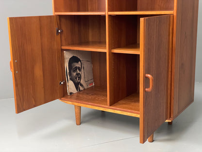 Vintage Teak Cabinet Danish 1970s Retro Mid Century Shelving Cupboard EB12964