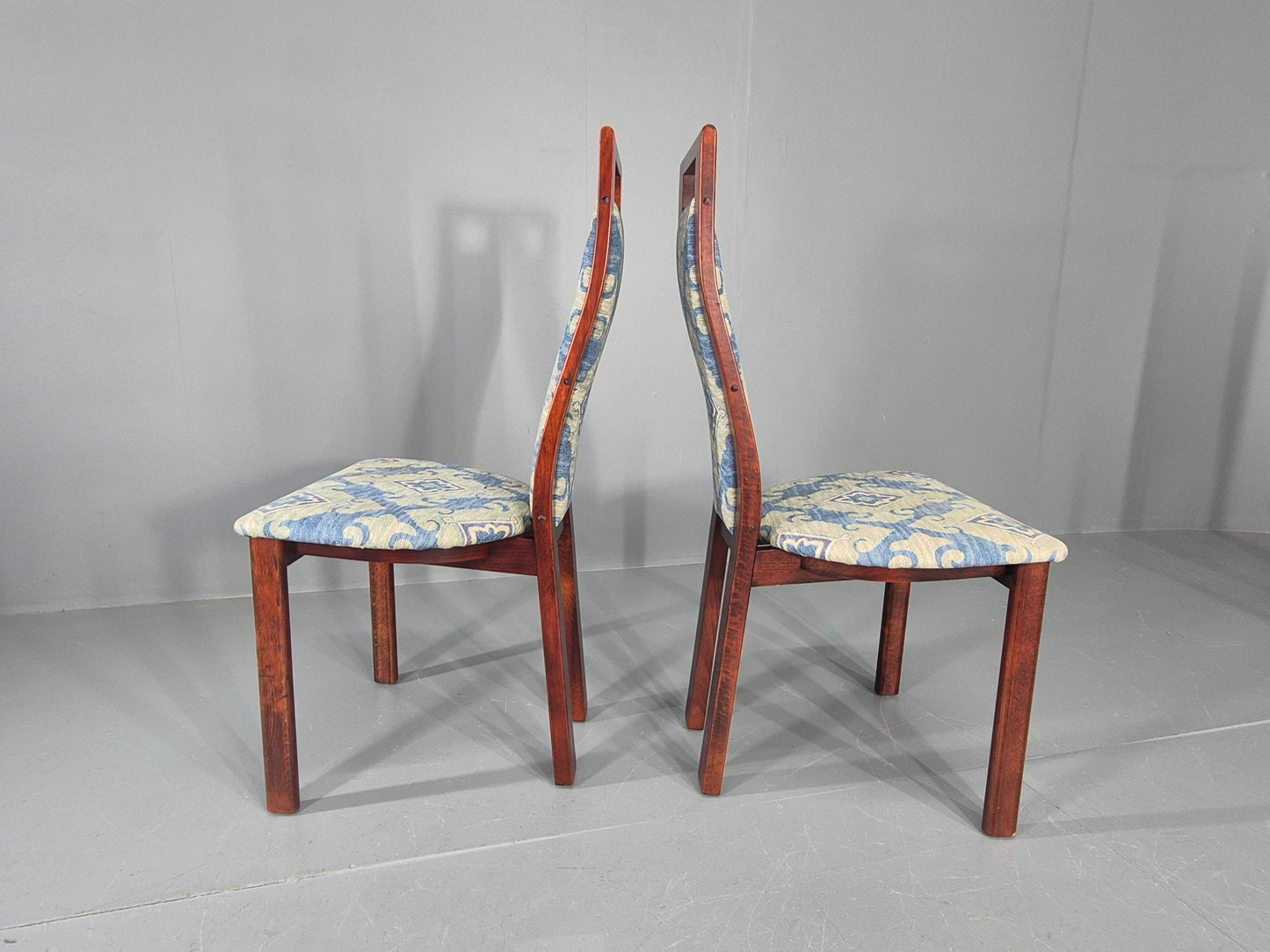 6 Vintage Danish 1980s Dining Chairs Retro Post Modern EB12264