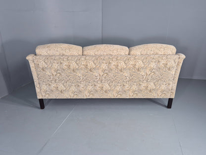 Vintage Danish 3 seater Sofa 1980s Floral Cotton Velour retro MCM EB12562