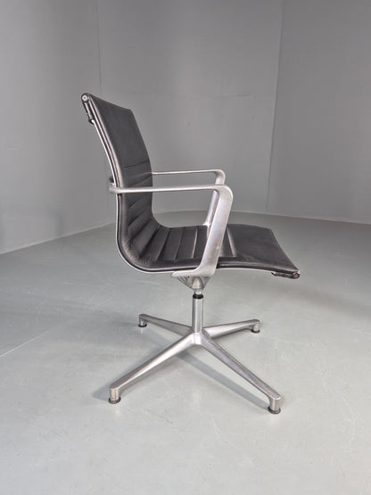 Vintage ICF Eames Style Office Chair Leather and Aluminium EB12242