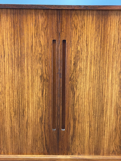 Vintage Danish Wall Unit Mid Century 1960s Tambour Shelving Cabinet Retro 13101
