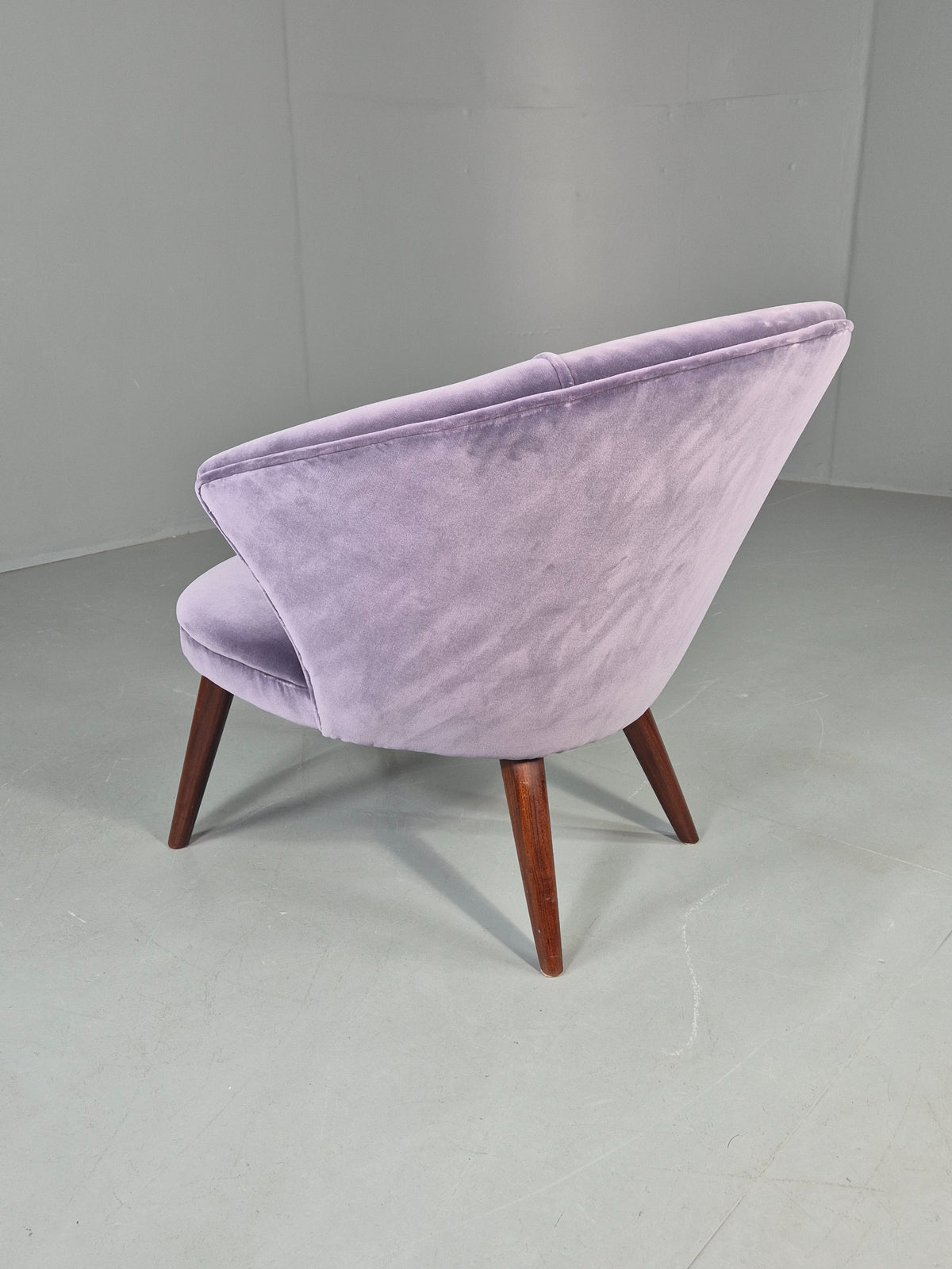 Vintage Danish Mid Century Tub Chair New Upholstery Teak Legs 1960s  EB12039