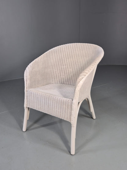 Vintage Lloyd Loom Tub Chair Lusty Brand white Painted 1930s Retro EB12548