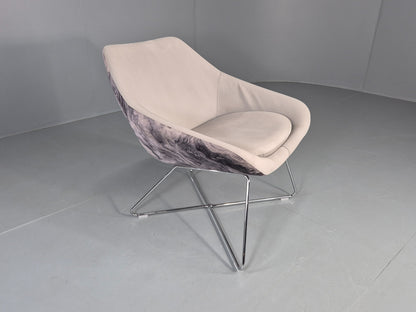 Vintage Retro Lounge Chair Allermuir A642 Two Tone Fabric Modern Design EB12804