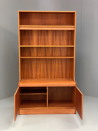 Vintage Teak Wall Unit Jentique 1970s Retro Shelving Glazed EB11972
