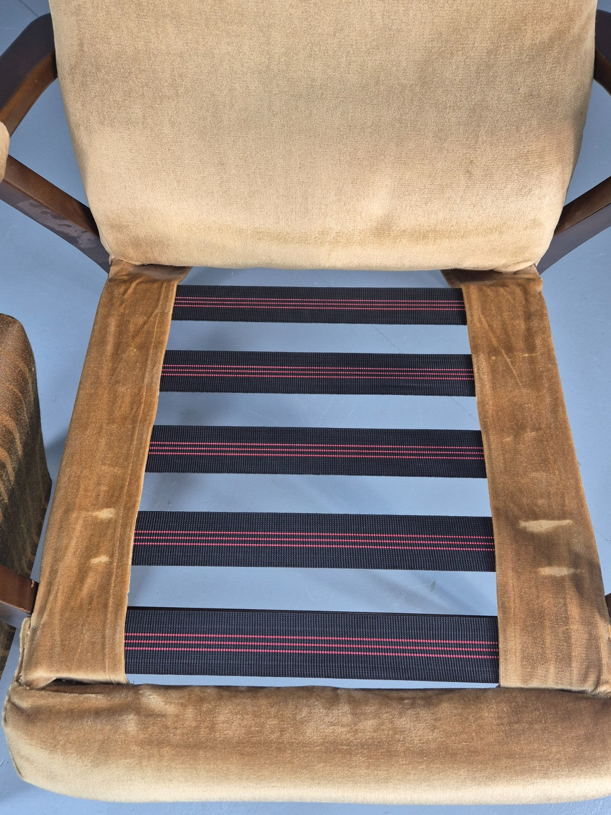 Vintage 1960s Lounge Chair Hardwood Frame with High Back Retro MCM EB11827