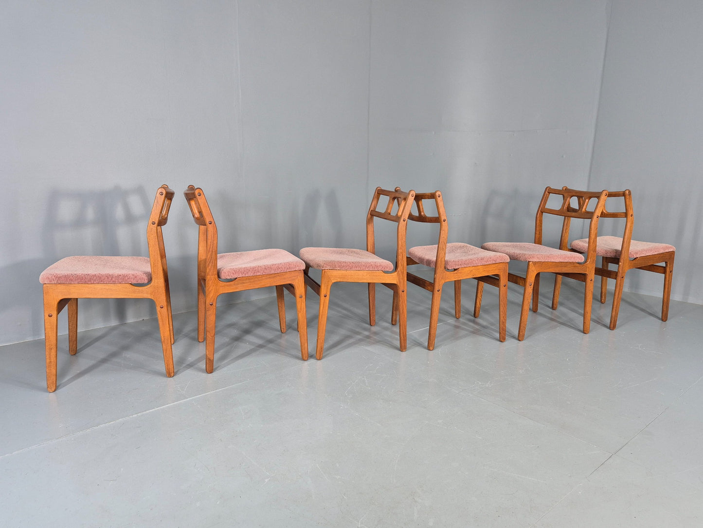 6 Vintage Teak Dining Chairs 1970s Retro D Scan Brand New Upholstery EB12160