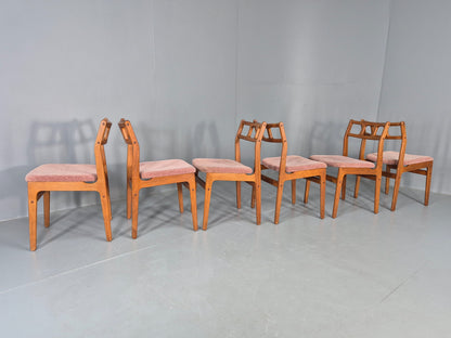 6 Vintage Teak Dining Chairs 1970s Retro D Scan Brand New Upholstery EB12160