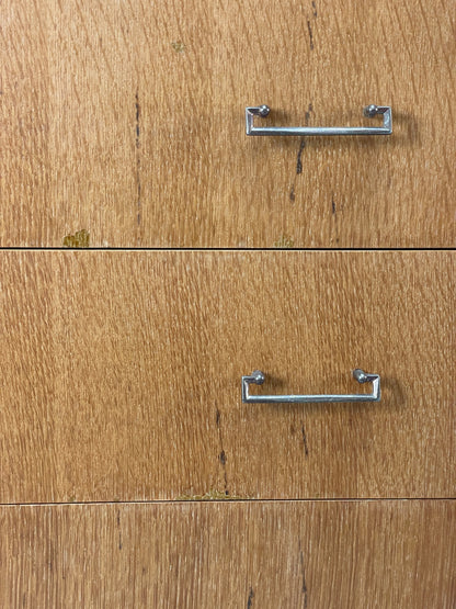 Vintage Chest Of Drawers By Limelight 1960s Oak Veneer Black Mid Century EB13119