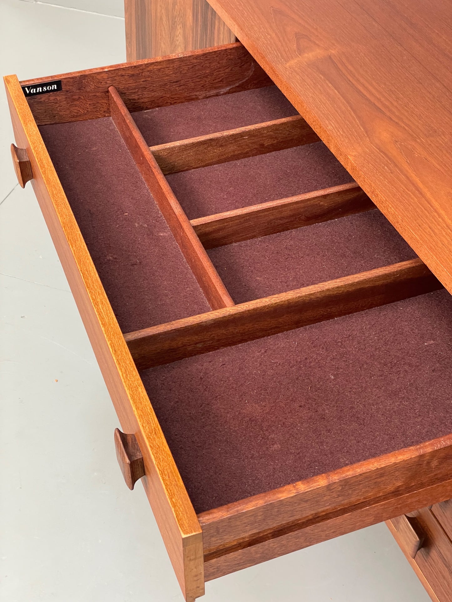 Vintage Teak Sideboard Vanson Mid Century 1960s Walnut Retro Shelving EB12881