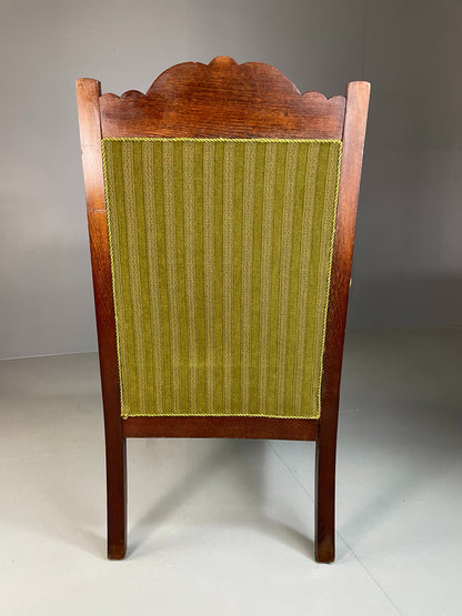 Antique Danish Lounge Chair Throne Type 1900s Green EB04587