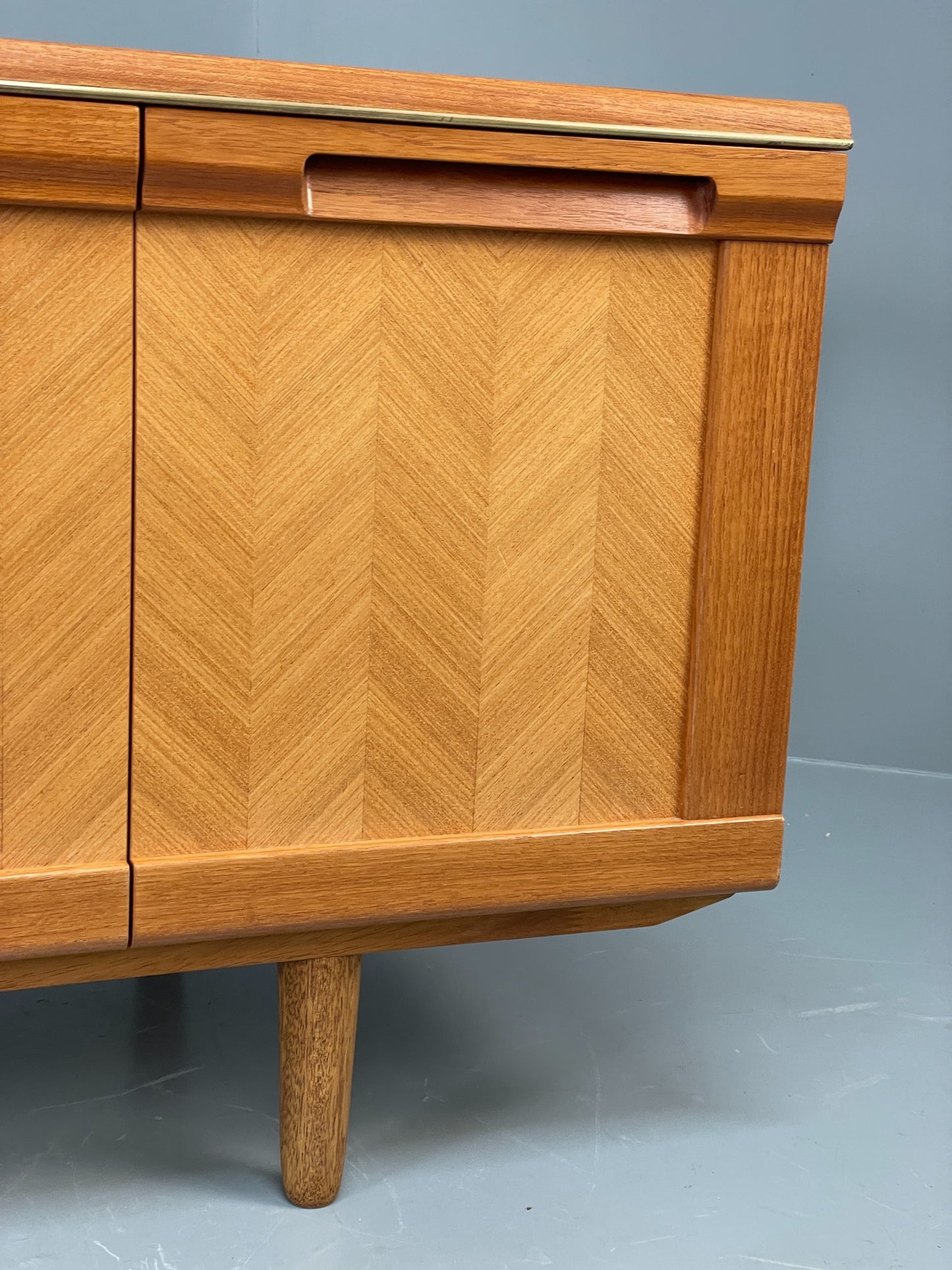 Vintage G-Plan Teak Sideboard 1970s Herringbone Pattern Shelving Retro EB12084