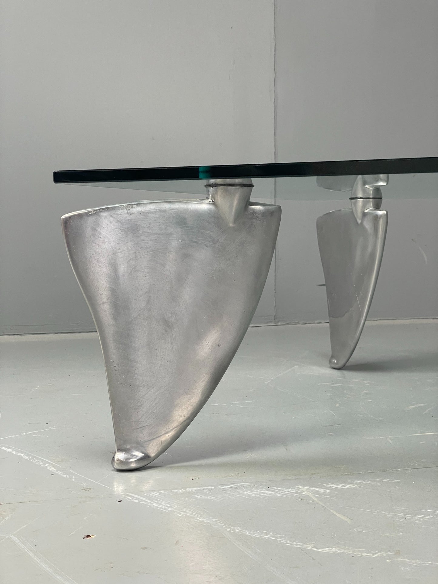 Vintage Coffee Table Designer Matthew Hilton Post Modern Aluminium Legs EB12520