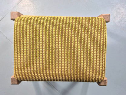 Vintage Kjaernulf Oak Footstool 1970s Danish Retro Green Brown Wool EB12275