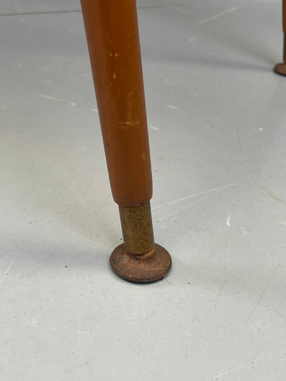Vintage 1960s Side Table Spindle Legs Mahogany Ply Top Mid Century EB11880