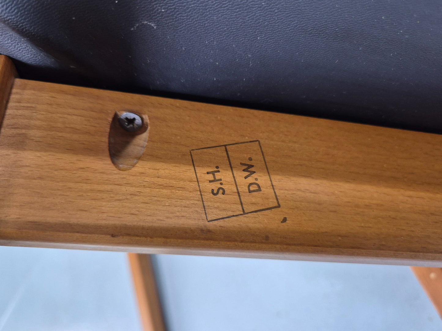 2 Vintage 1960s Dining Chairs Beech Teak and Vinyl Retro Mid Century EB12636