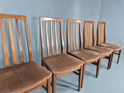 6 Vintage Mid Century Dining Chairs Teak 1970s Original Retro EB12254