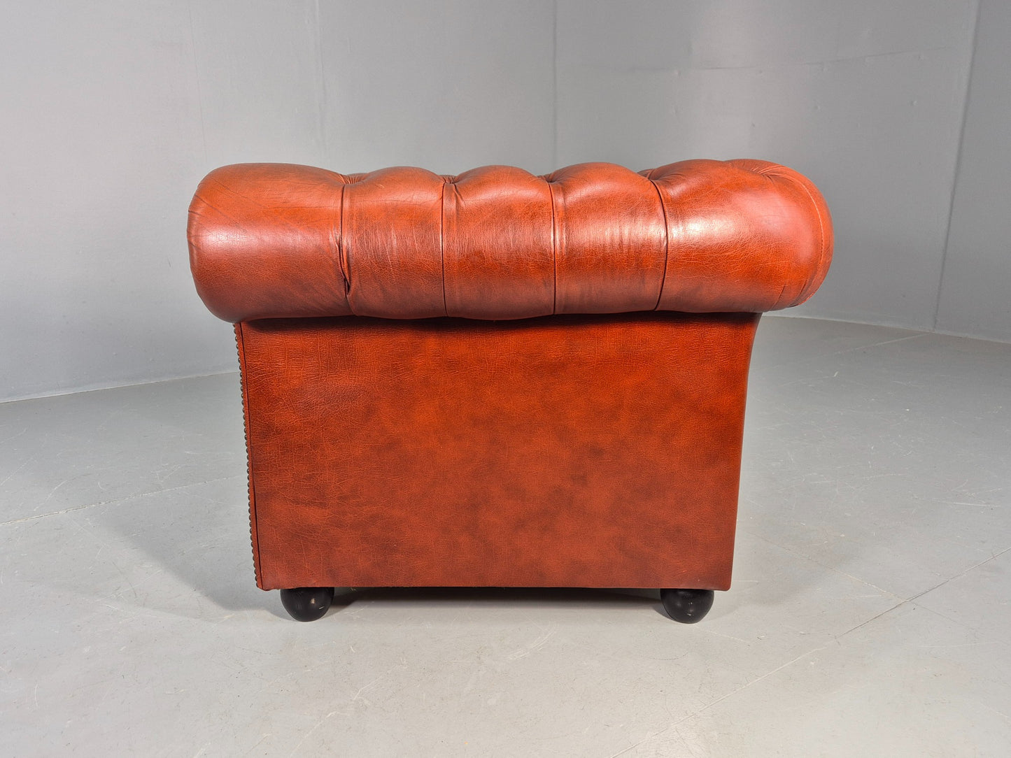 Vintage Chesterfield Club Chair Red Leather 1970s Retro EB12252