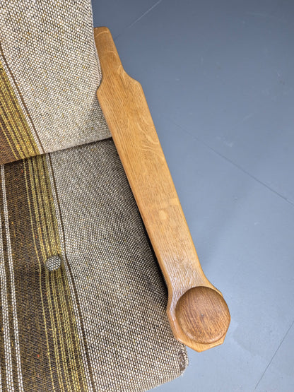 Vintage Danish Kjaernulf Style Oak and Wool Lounge Chair 1970s Retro EB9596