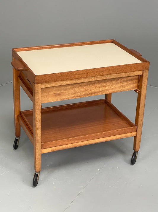 Vintage 1960s Serving Trolley Danish Formica Top Retro Adjustable EB11694 MWOO