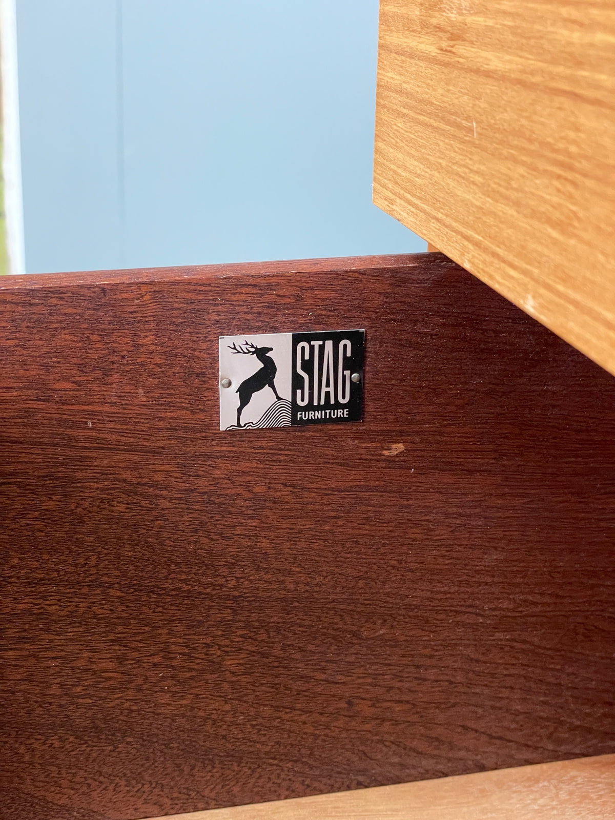 Vintage Chest Of Drawers Stag Fineline Birch Aluminium Retro Mid Century EB12967