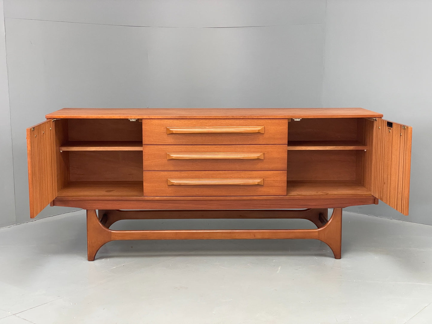 Vintage 1960s Teak Sideboard By Stonehill Retro Drawers Shelving EB12506