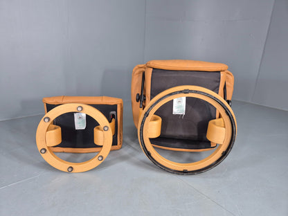 Vintage Stressless Reno Armchair with Matching Footstool Swivel Recline EB12589