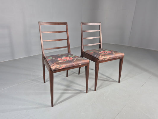 2 Vintage McIntosh Dining Chairs 1960s Retro Floral Upholstery EB12177