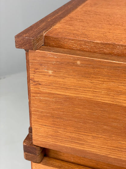 Vintage Chest of Drawers Teak Retro Mid Century White Interior EB13105