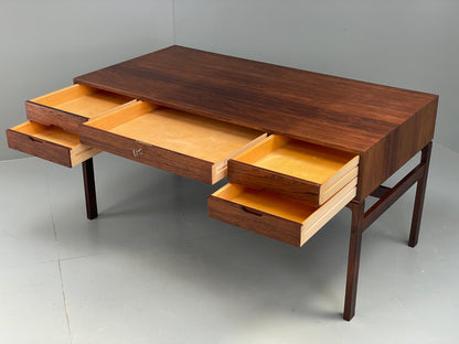 Vintage 1960s Rosewood Desk Arne Wahl Iverson Mid Century Danish Drawer EB12284