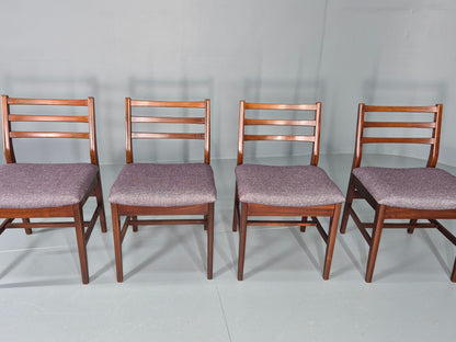 4 Vintage Teak Dining Chairs 1960s Mid Century with New Upholstery Retro EB11765