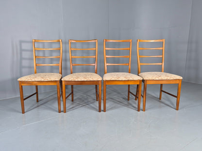 4 Vintage McIntosh Dining Chairs High back ladder Style 1960s Retro MCM EB12861
