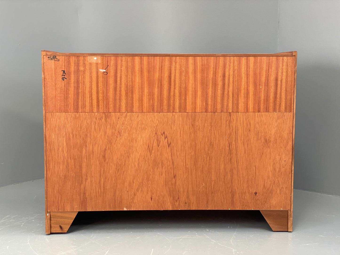 Vintage Teak Media Unit Tv Nathan Squares Design Retro EB11973