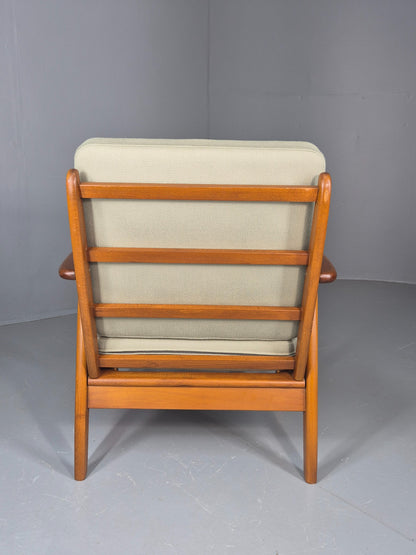 Vintage Mid Century Danish lounge chair Beech Frame 1970s Retro EB11372