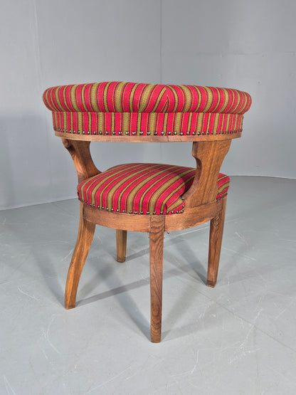 Antique Danish Library Chair Oak Frame Wool Upholstery 19th Century EB12772