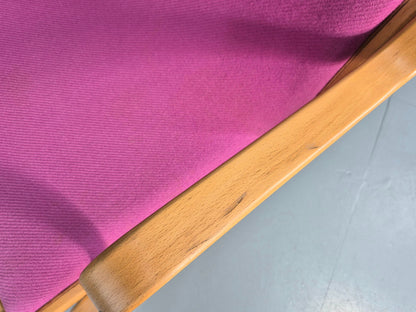 2 Vintage Bentwood Lounge Chairs Finn Ostergaard Pink Wool Retro EB12143