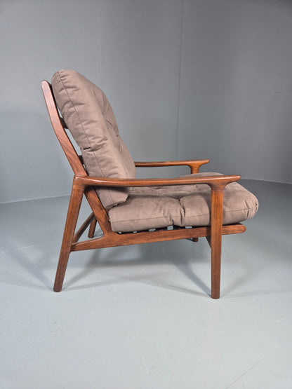 Vintage Guy Rogers New Yorker Longe Chair New Upholstery 1970s Retro EB11958