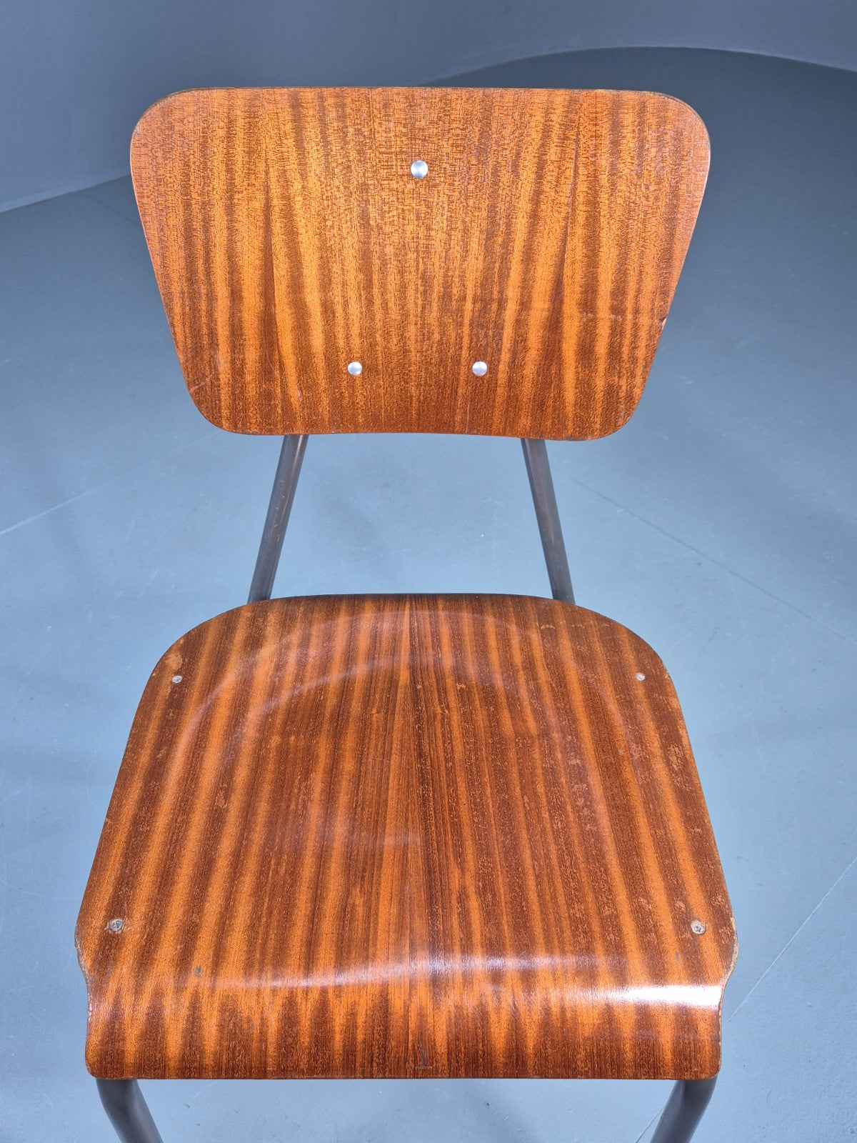 Vintage Danish Steel and Plywood Dining or Workspace Chair 1960s MCM  EB12474