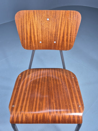 Vintage Danish Steel and Plywood Dining or Workspace Chair 1960s MCM  EB12474