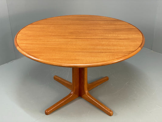 Vintage Teak Dining Table Circular Danish Retro Design 1970s EB12074