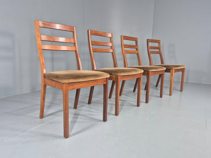 4 Vintage Nathan Dining Chairs Teak Frames 1970s Retro MCM EB11961