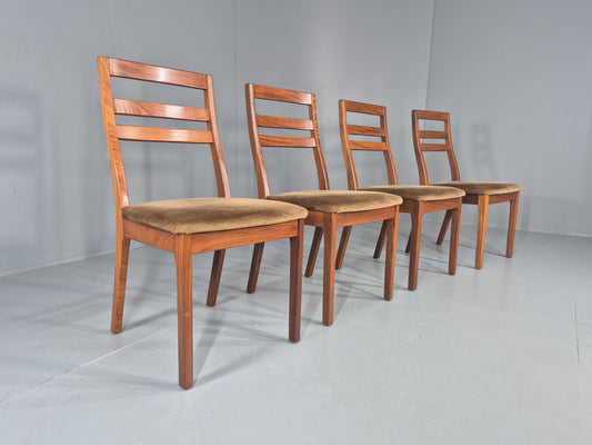 4 Vintage Nathan Dining Chairs Teak Frames 1970s Retro MCM EB11961