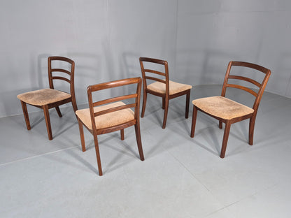 4 Vintage G Plan Dining Chairs Teak Frames Retro 1970s Original EB12175