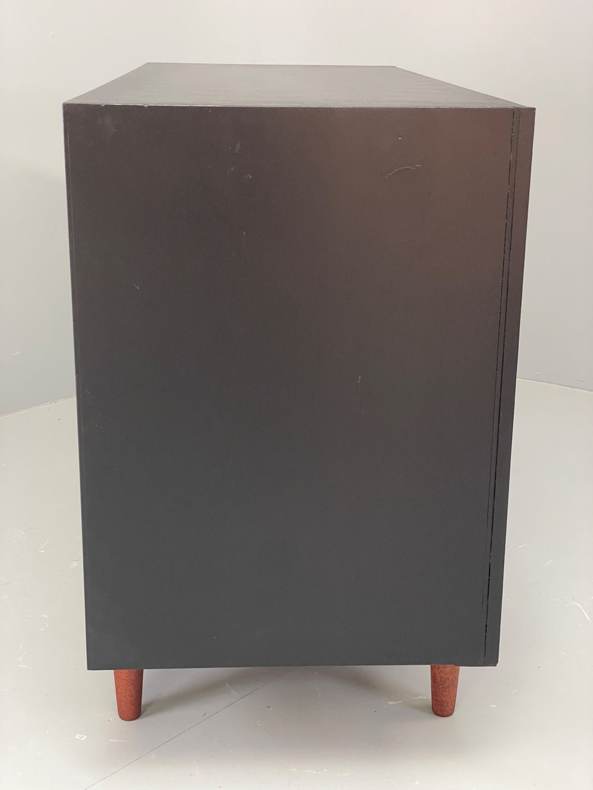 Vintage 1960s Sideboard Cabinet Danish Mid Century Darkwood Shelving EB12923